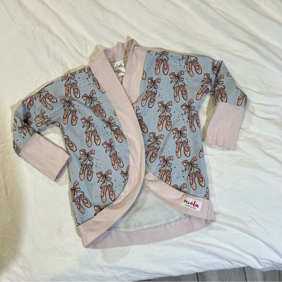Mialu Handmade Open Front Ballet Slipper Print Cardigan size 5 - Picture 6 of 11